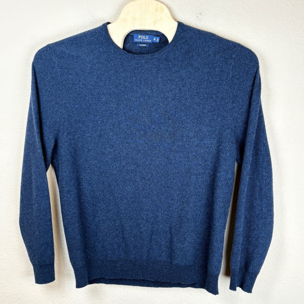 Robert Graham Mens XL T-Shirt Blue Long Sleeve Cotton Heathered‎ Crew Neck Tee